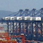 Cranes and containers in port