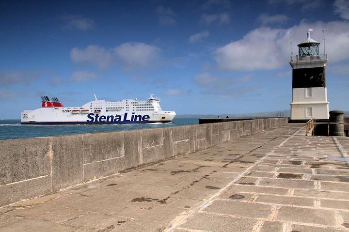 Ferry sailing off Holyhead